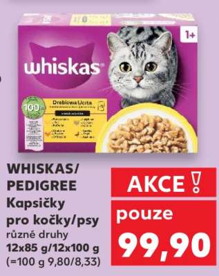 WHISKAS/ PEDIGREE Kapsičky pro kočky/ psy