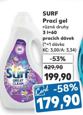Surf prací gel