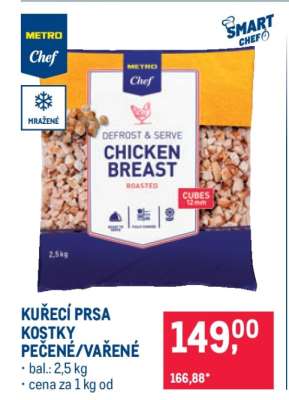 KUŘECÍ PRSA KOSTKY PEČENÉ/VAŘENÉ