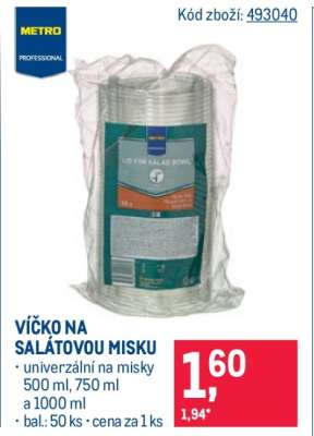 VÍČKO NA SALÁTOVOU MISKU