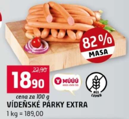 Vídeňské párky extra