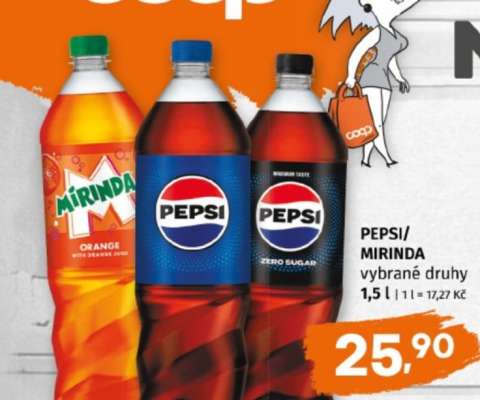PEPSI, MIRINDA vybrané druhy