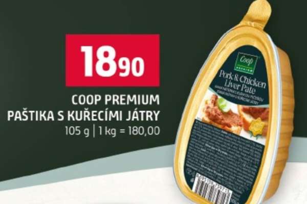 COOP PREMIUM PAŠTIKA S KUŘECÍMI JÁTRY