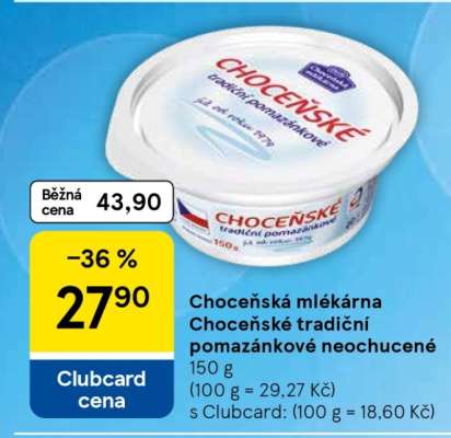 Choceňská Mlékárna Choceňské Tradiční pomazánkové neochucené