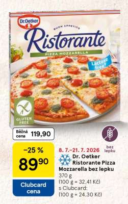 Dr. Oetker Ristorante Pizza Mozzarella bez lepku
