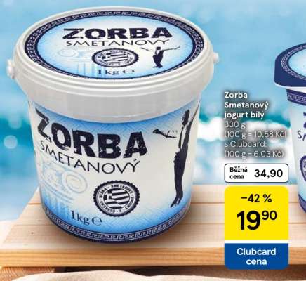 Zorba SMETANOVÝ JOGURT BÍLÝ