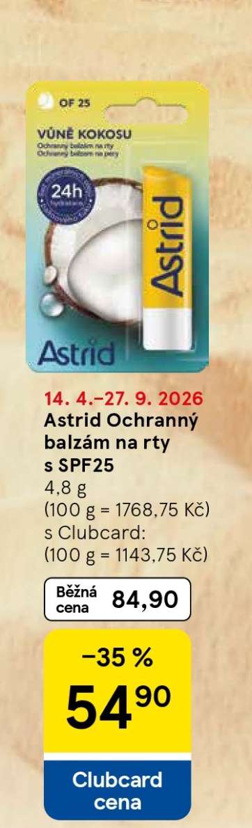 Astrid Ochranný balzám na rty s SPF25