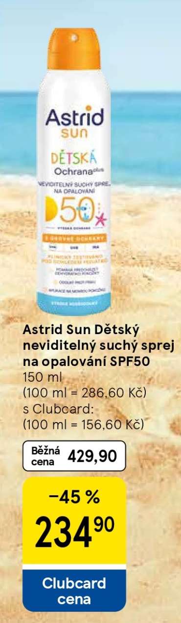 Astrid Sun Dětský neviditelný suchý sprej na opalování SPF50