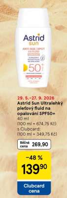 Astrid Sun Ultralehký pleťový fluid na opalování SPF50+