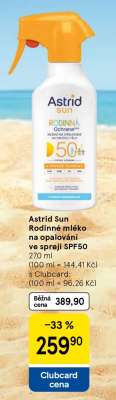 Astrid Sun Rodinné mléko na opalování ve spreji SPF50