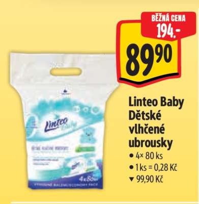 Linteo Baby dětské vlhčené ubrousky