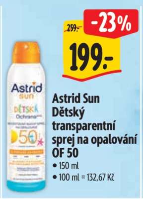 Astrid Sun Dětský transparentní sprej na opalování OF 50