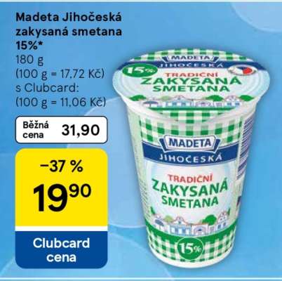 Madeta Jihočeská zakysaná smetana 15%