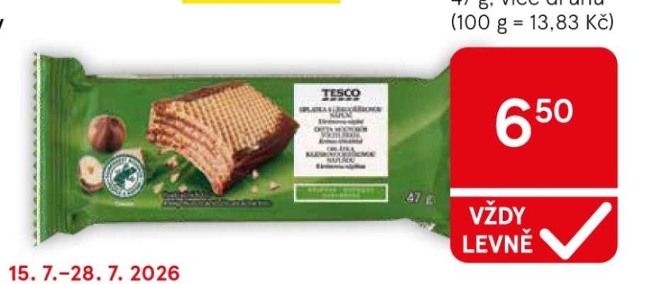 Tesco oplatka s lískovými oříšky