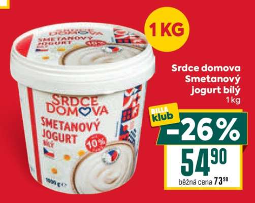 Srdce domova Smetanový jogurt bílý