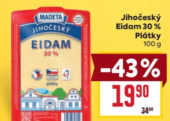 Jihočeský eidam 30% plátky