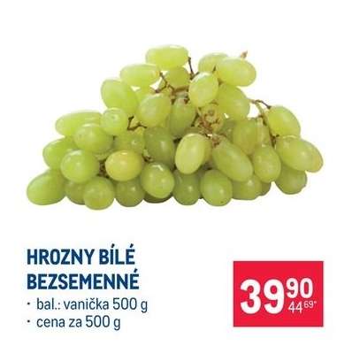 Hrozny bílé bezsemenné