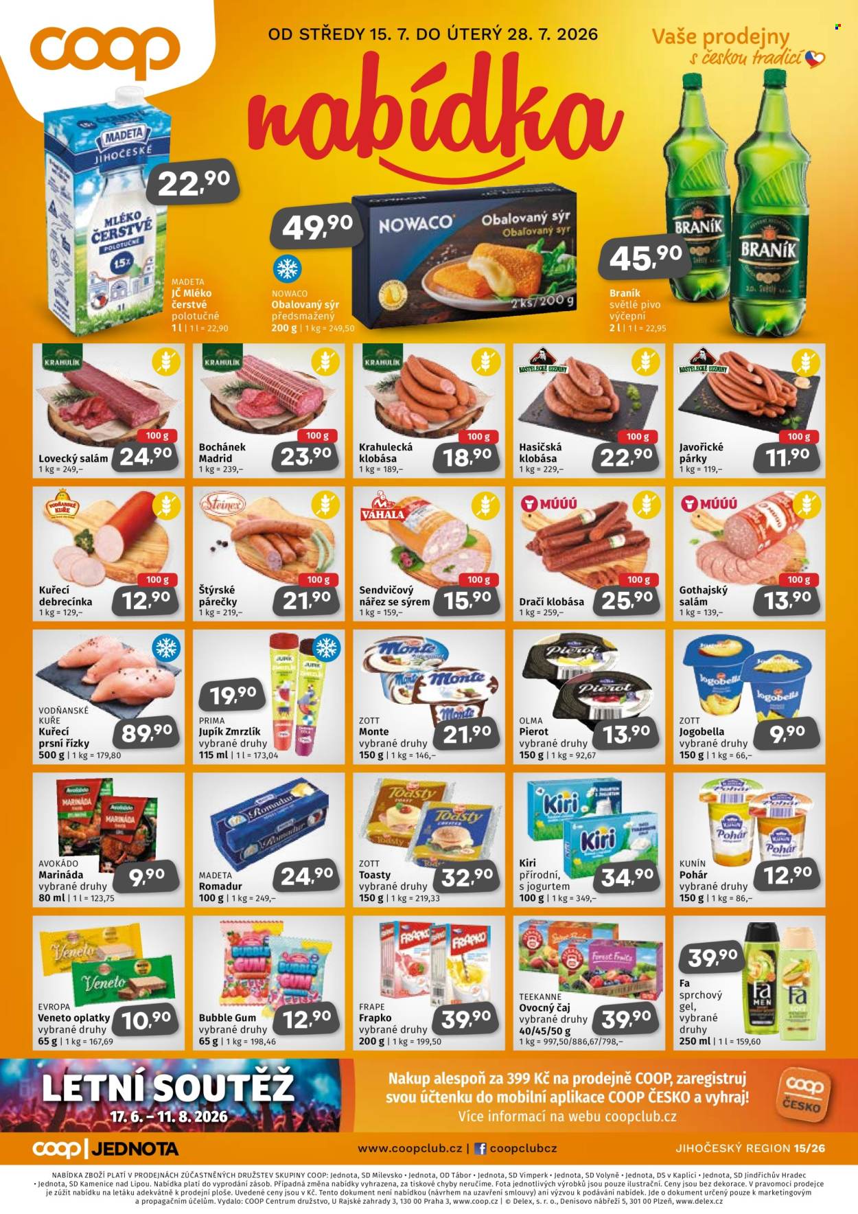 Leták coop JEDNOTA - 15.7.2026 - 28.7.2026. Strana 1