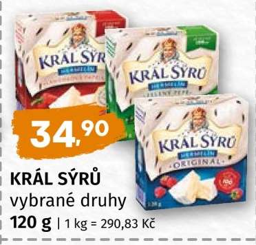 KRÁL SÝRŮ vybrané druhy