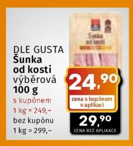 DLE GUSTA Šunka od kosti výběrová 100 g