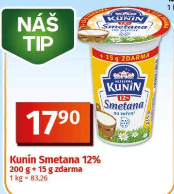 Kunín Smetana 12%