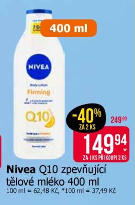 Nivea Q10 zpevňující tělové mléko 400 ml