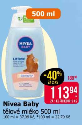 Nivea Baby tělové mléko 500 ml