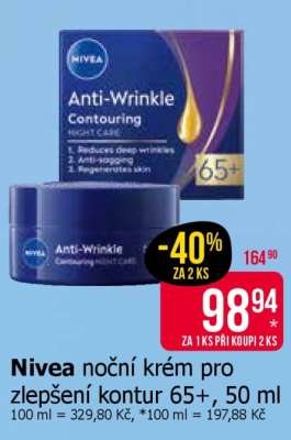 Nivea noční krém pro zlepšení kontur 65+, 50 ml