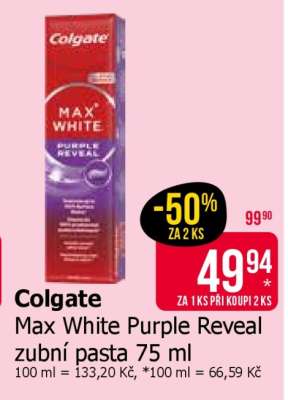 Colgate Max White Purple Reveal zubní pasta 75 ml