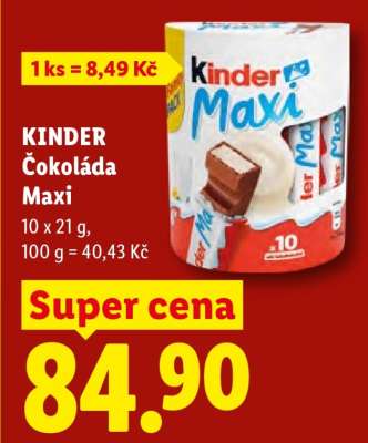 Kinder čokoláda Maxi