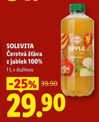 Solevita ČERSTVÁ ŠŤÁVA Z JABLEK 100 %