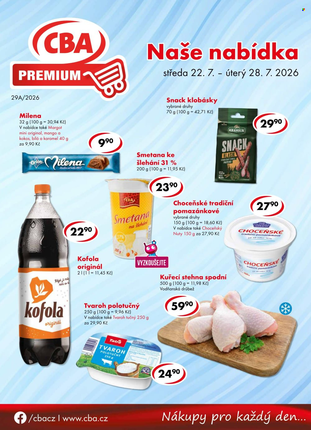 Leták CBA Premium - 22.7.2026 - 28.7.2026. Strana 1