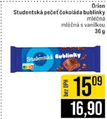 Orion Studentská pečeť čokoláda bublinky