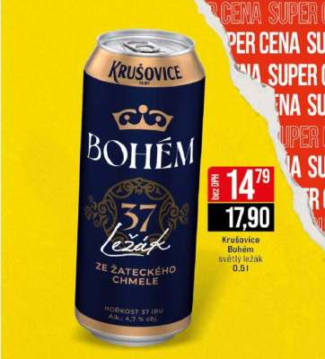 Krušovice Bohém světlý ležák 0,5l
