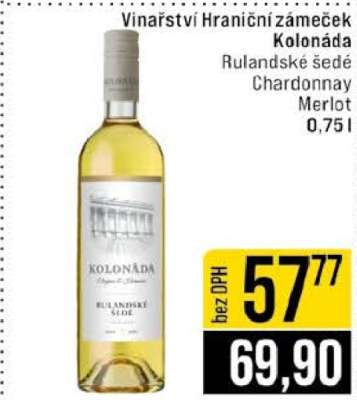 Kolonáda Rulandské šedé Chardonnay Merlot