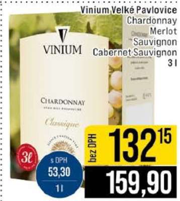 Vinium Velké Pavlovice Chardonnay Merlot Sauvignon Cabernet Sauvignon 3 l