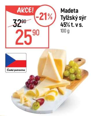 Madeta Tylžský sýr 45 % t. v s.
