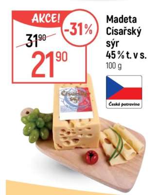Madeta Císařský sýr 45 % t. v s.