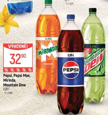 Pepsi, Pepsi Max, Mirinda, Mountain Dew