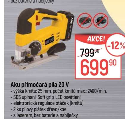 aku Přímočará Pila 20 v