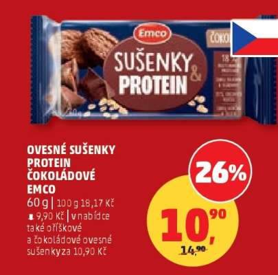 Ovesné sušenky protein čokoládové EMCO