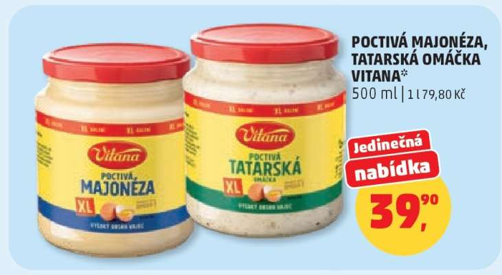 Poctivá majonéza, tatarská omáčka Vitana