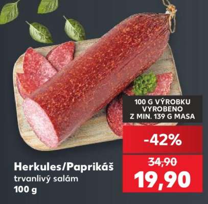 Herkules/Paprikáš trvanlivý salám 100 g