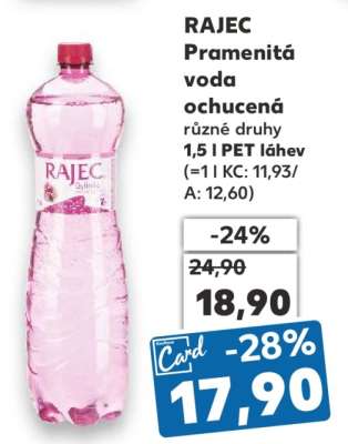 RAJEC Pramenitá voda ochucená