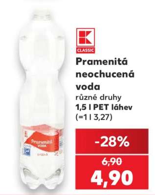 Pramenitá neochucená voda
