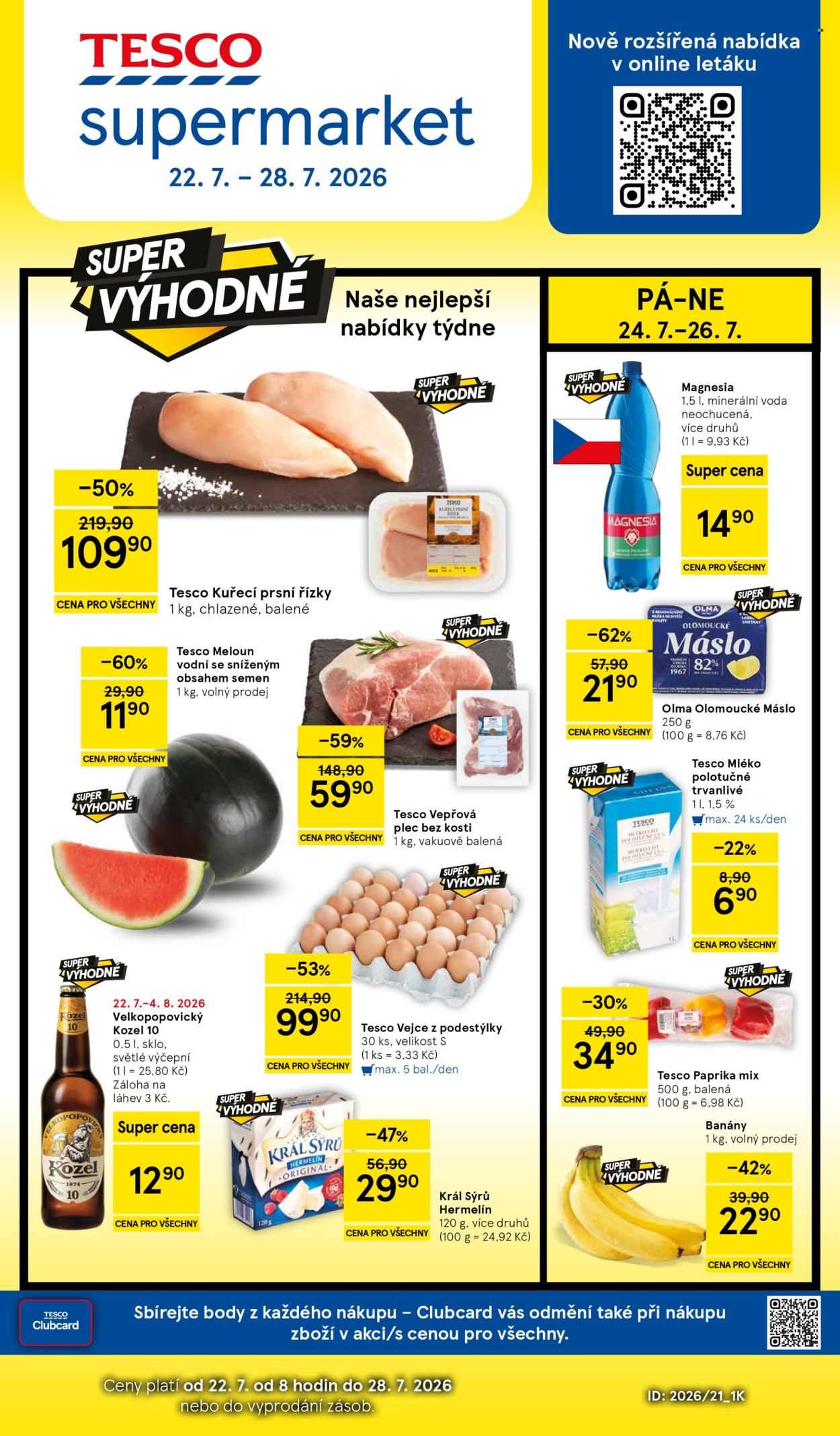 Leták TESCO supermarket - 22.7.2026 - 28.7.2026. Strana 1