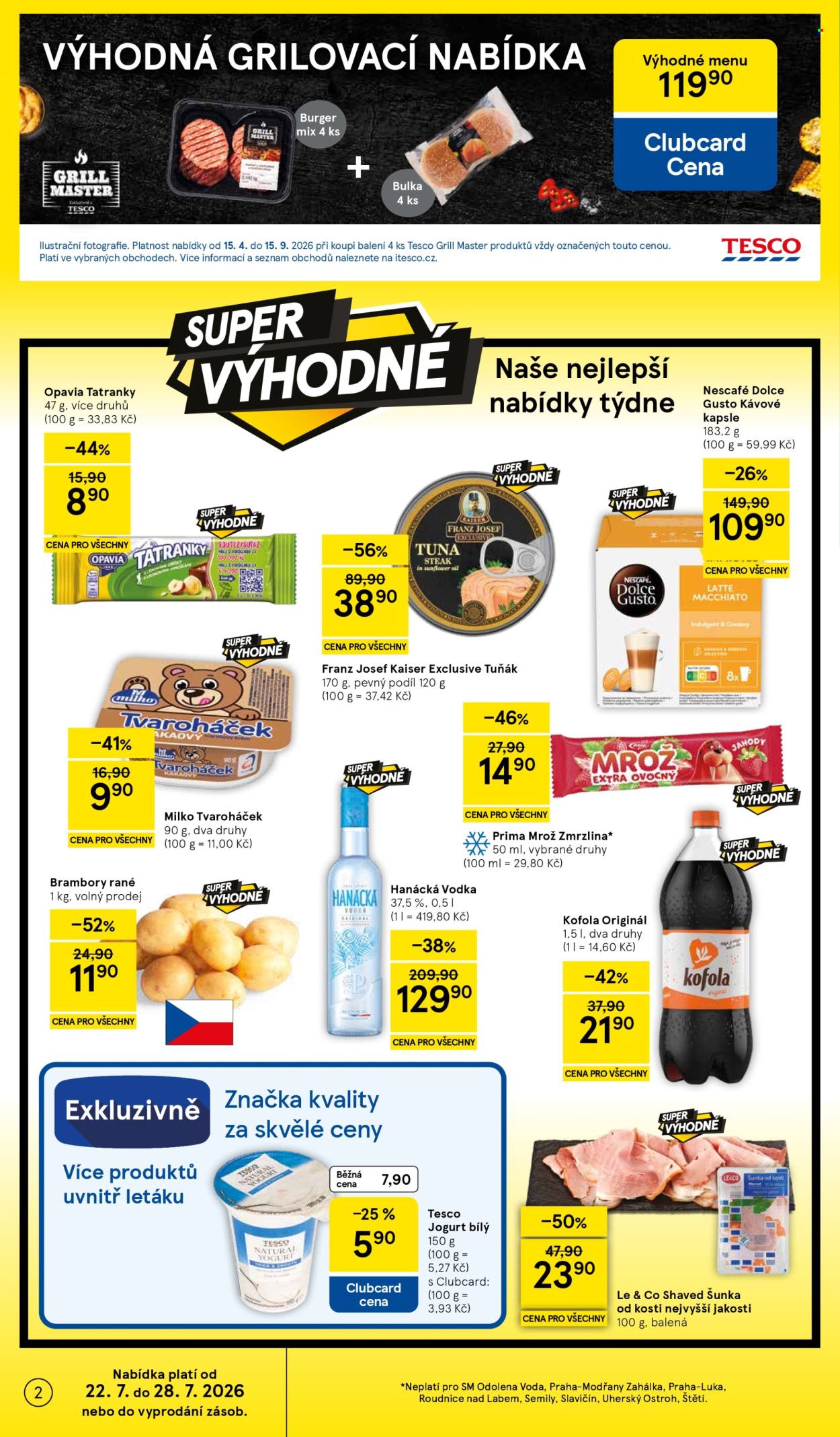 Leták TESCO supermarket - 22.7.2026 - 28.7.2026. Strana 2