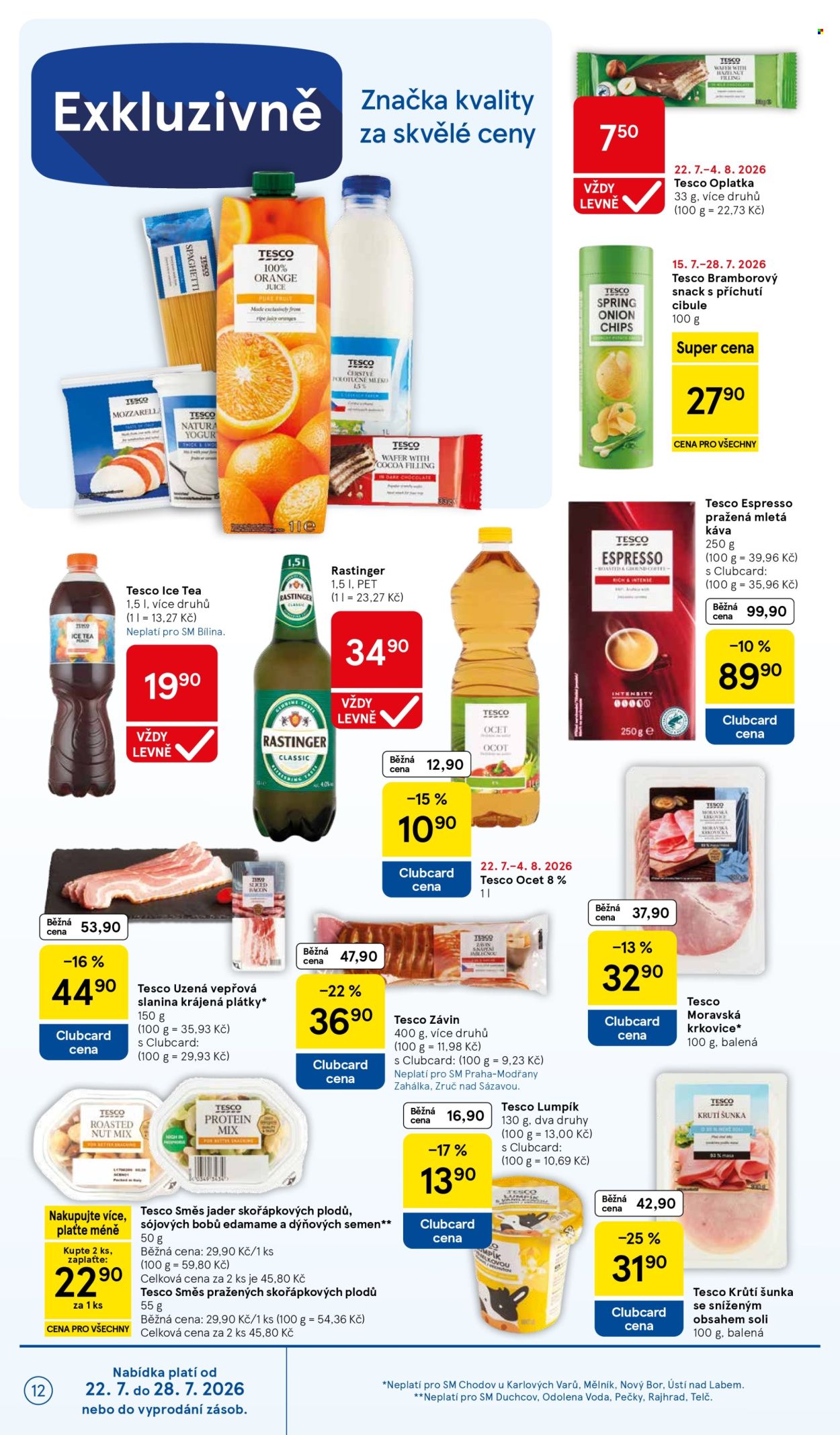 Leták TESCO supermarket - 22.7.2026 - 28.7.2026. Strana 12