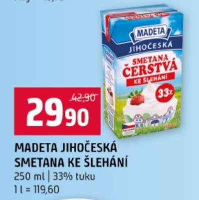 MADETA JIHOČESKÁ SMETANA KE ŠLEHÁNÍ