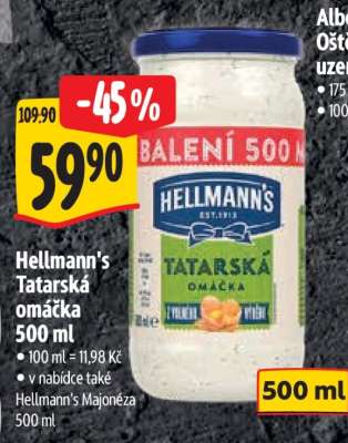 Hellmann's Tatarská omáčka 500 ml